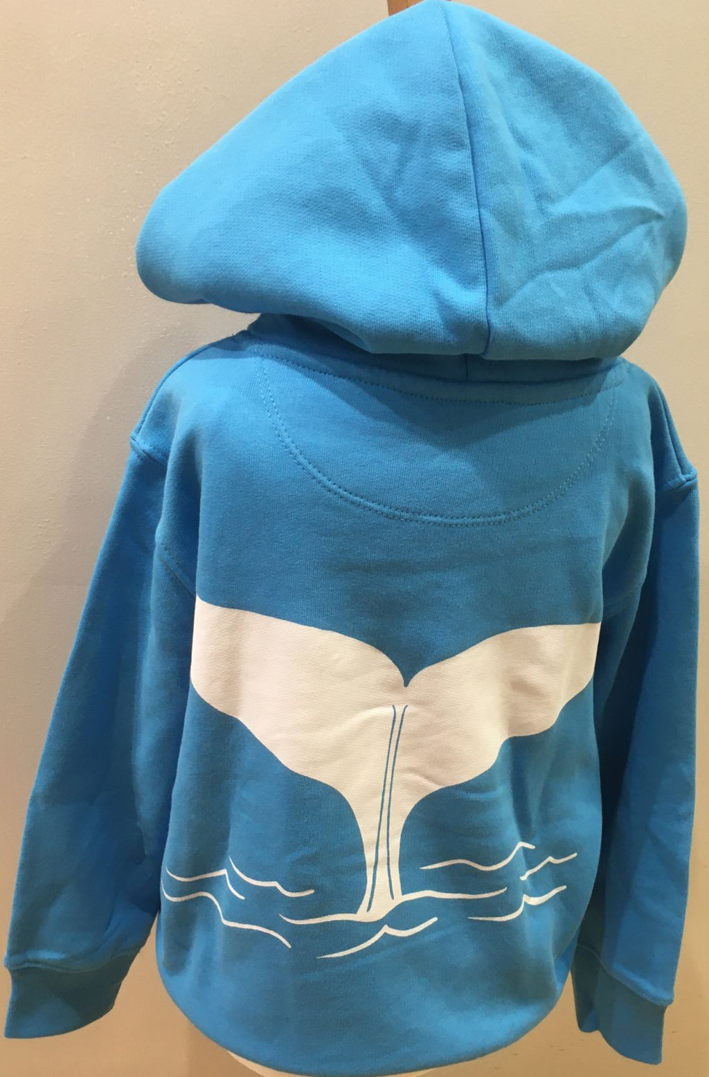 Children's Whale Tail Pullover Hoodie in Aqua