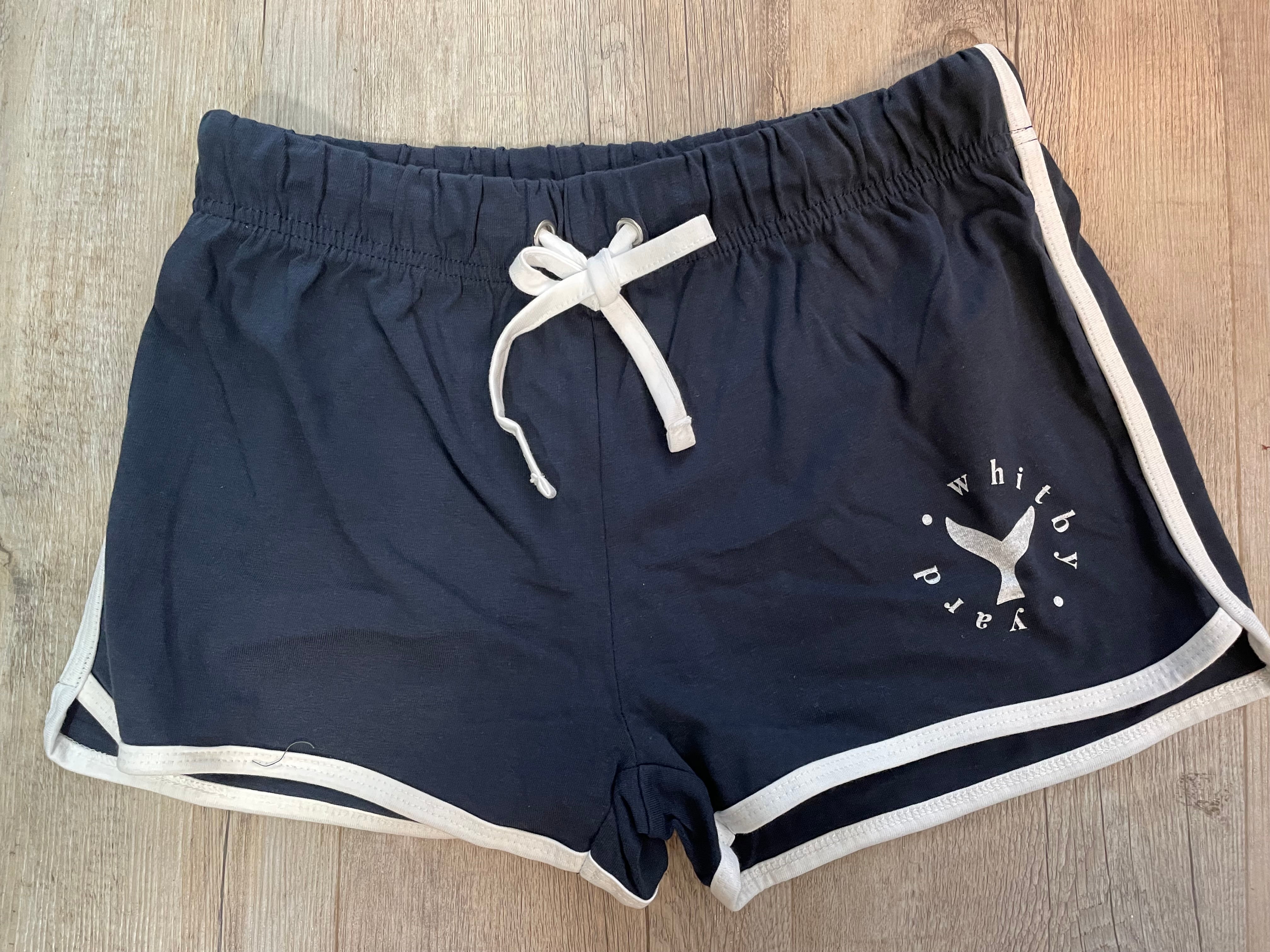 Women's navy/white jersey shorts