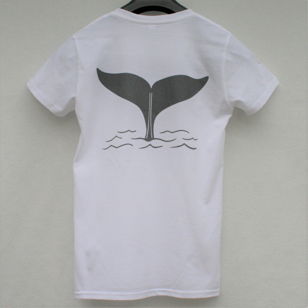 Unisex Whale tail T shirt in White