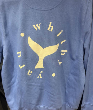 Unisex Hoodie Full Zip ‘Whitby Yard Logo’ - Bright Blue