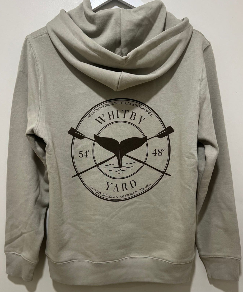 Unisex Hoodie ‘Rowing Whale’ - Stone