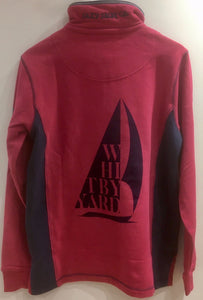 Men’s Sweatshirt Lazy Jacks ‘Sailing Yacht’ 1/4 Zip - Rouge