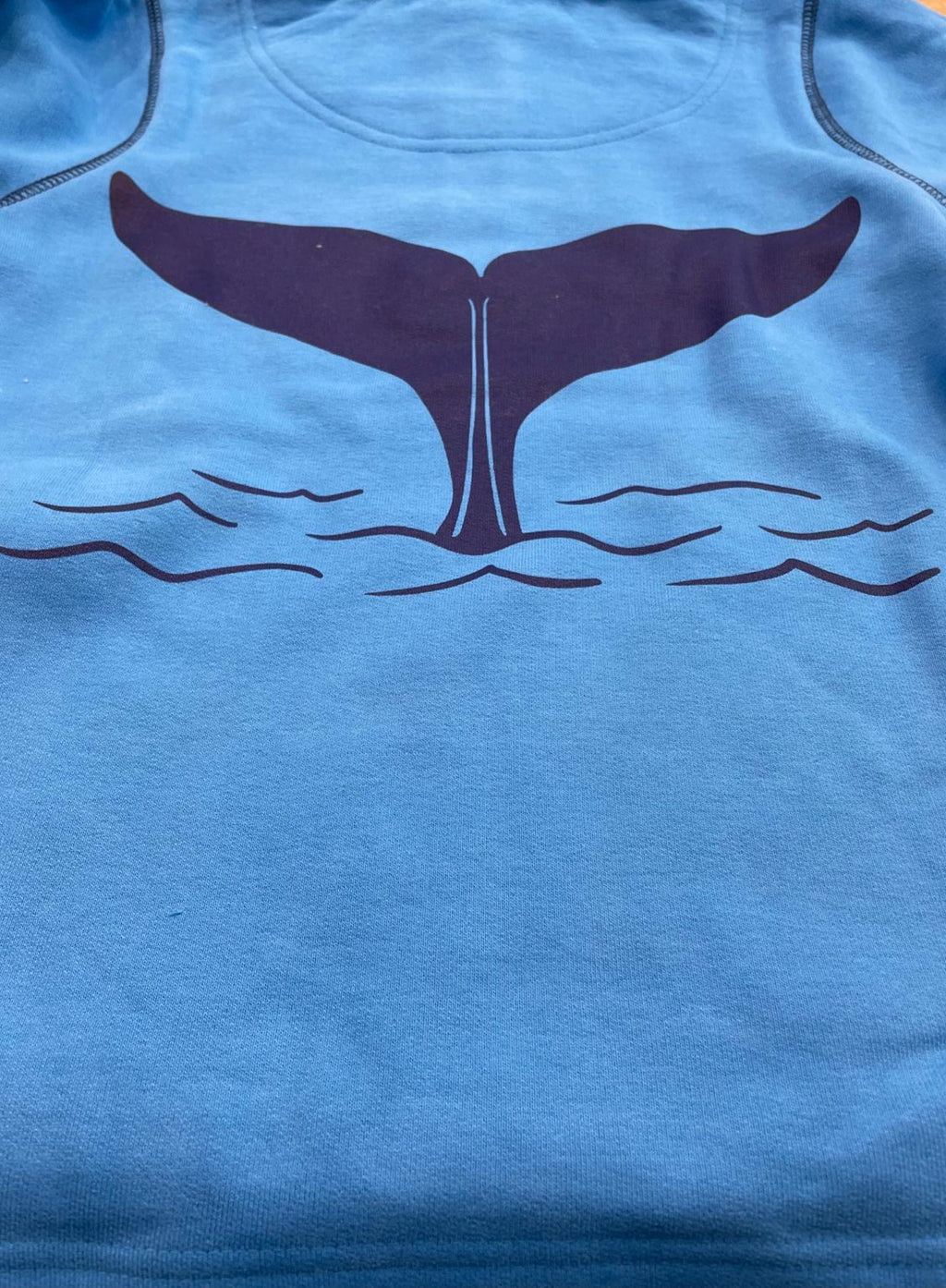 Kid’s Sweatshirt Lazy Jacks ‘Whale Tail’ 1/4 Zip - Blue Lagoon