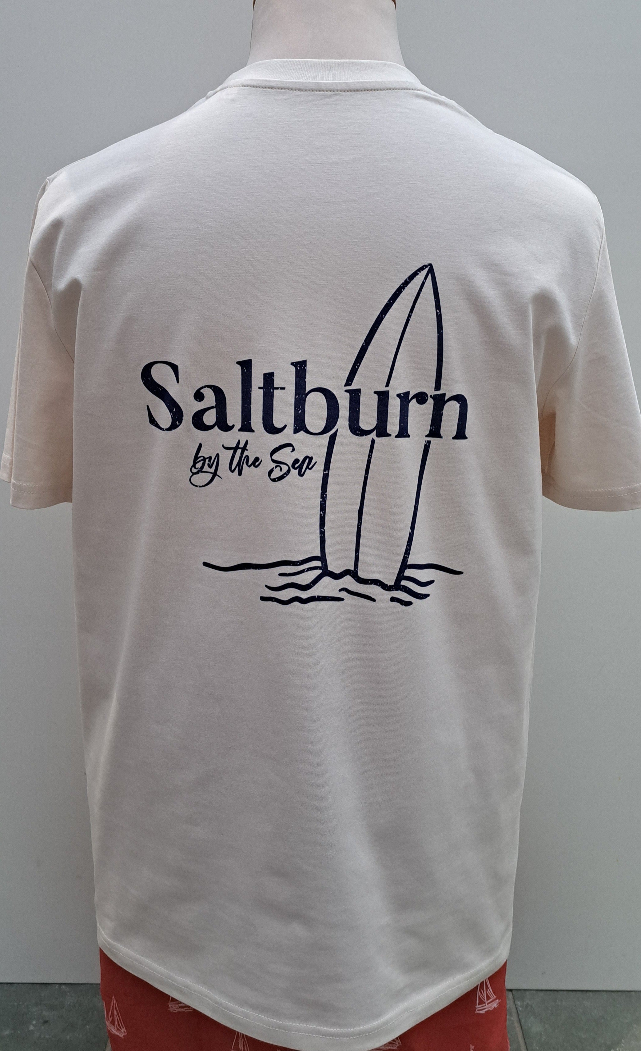 Unisex T Shirt ‘Saltburn Surfboard’ - Cream