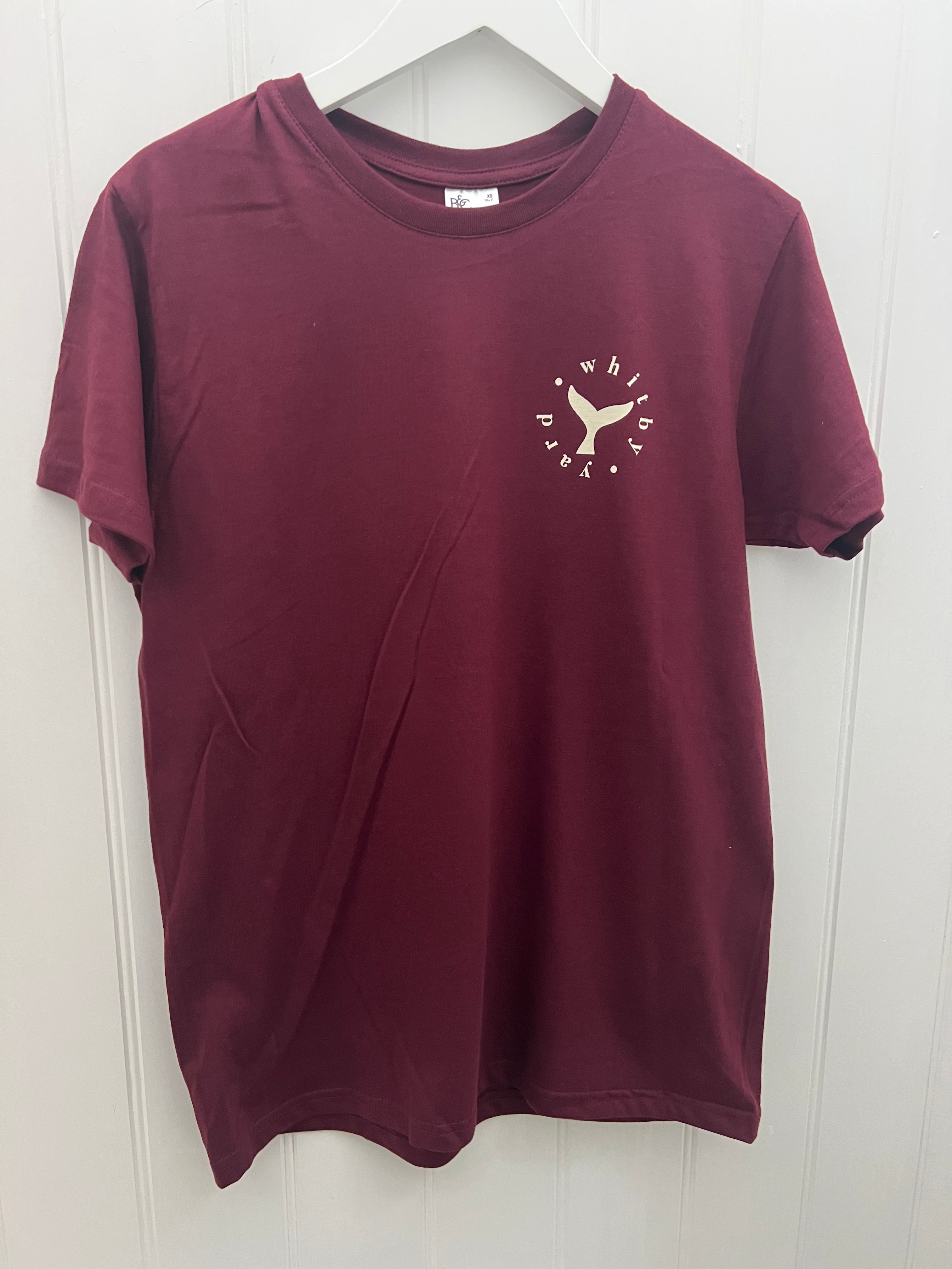 Unisex T Shirt ‘Saltburn Fin’ - Burgundy