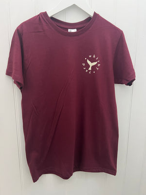 Unisex T Shirt ‘Saltburn Fin’ - Burgundy