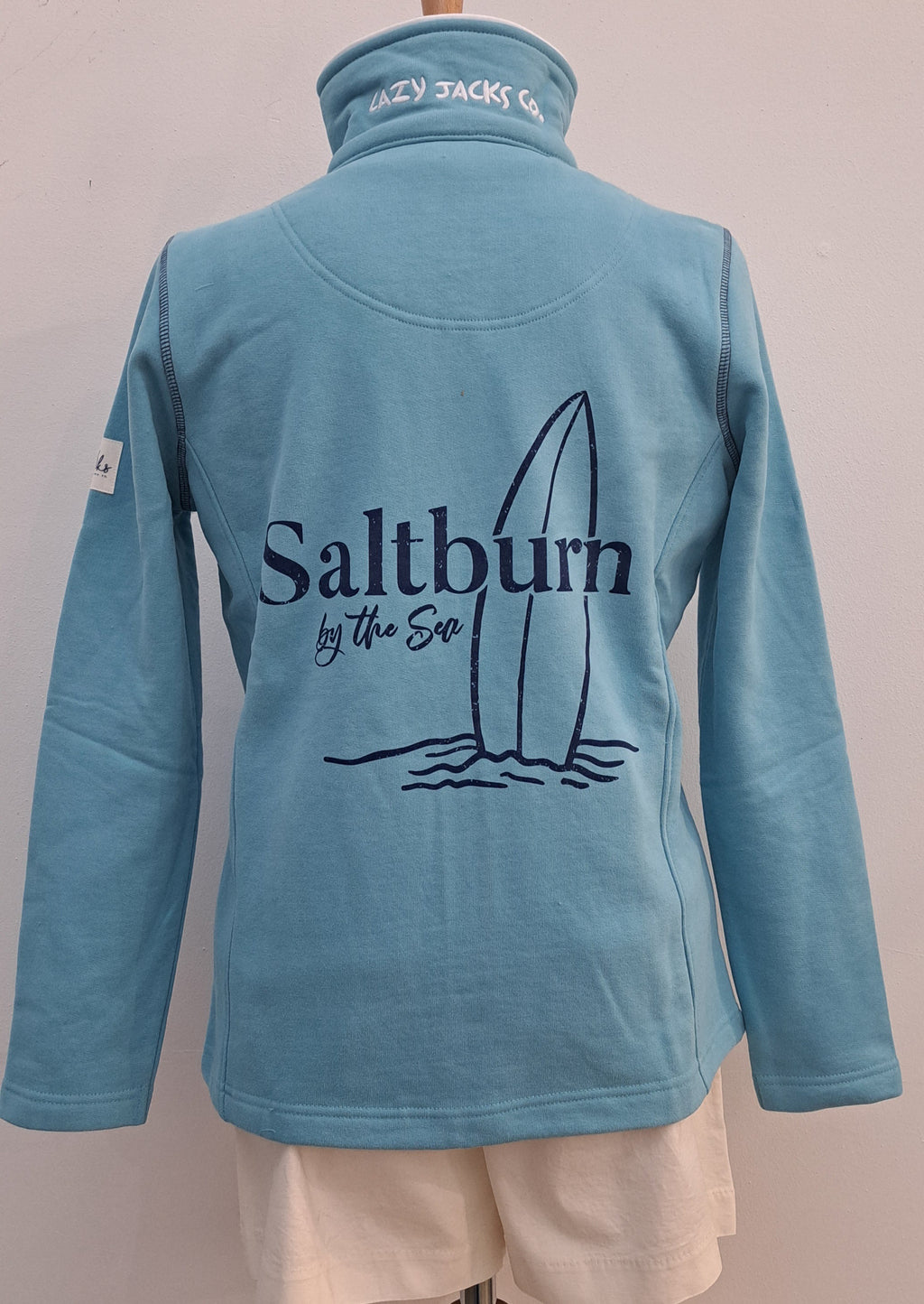 Women’s Sweatshirt Lazy Jacks  ‘Saltburn Surfboard’ Full Zip - Spearmint