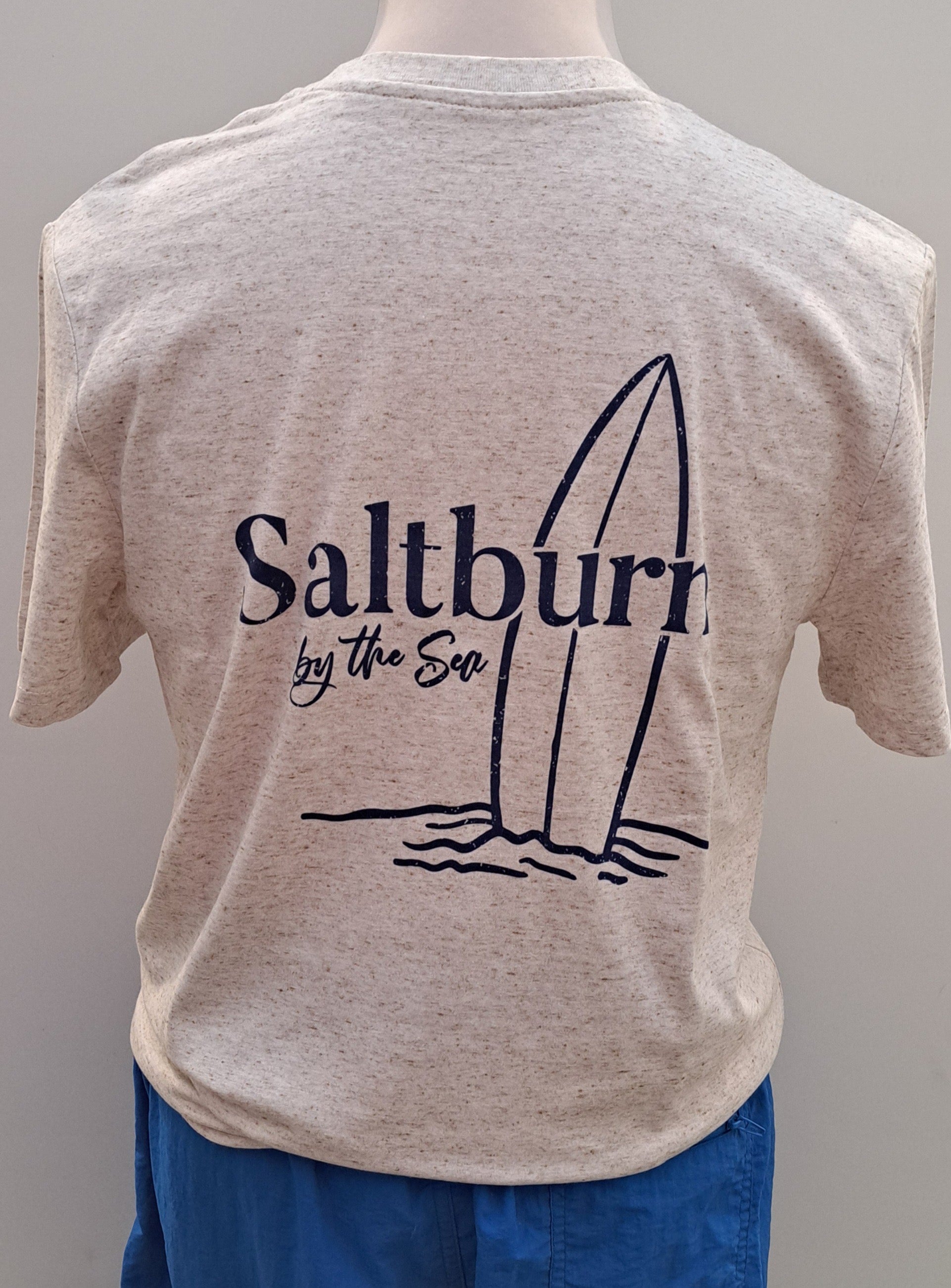Unisex T Shirt ‘Saltburn Surfboard’ - Oatmeal