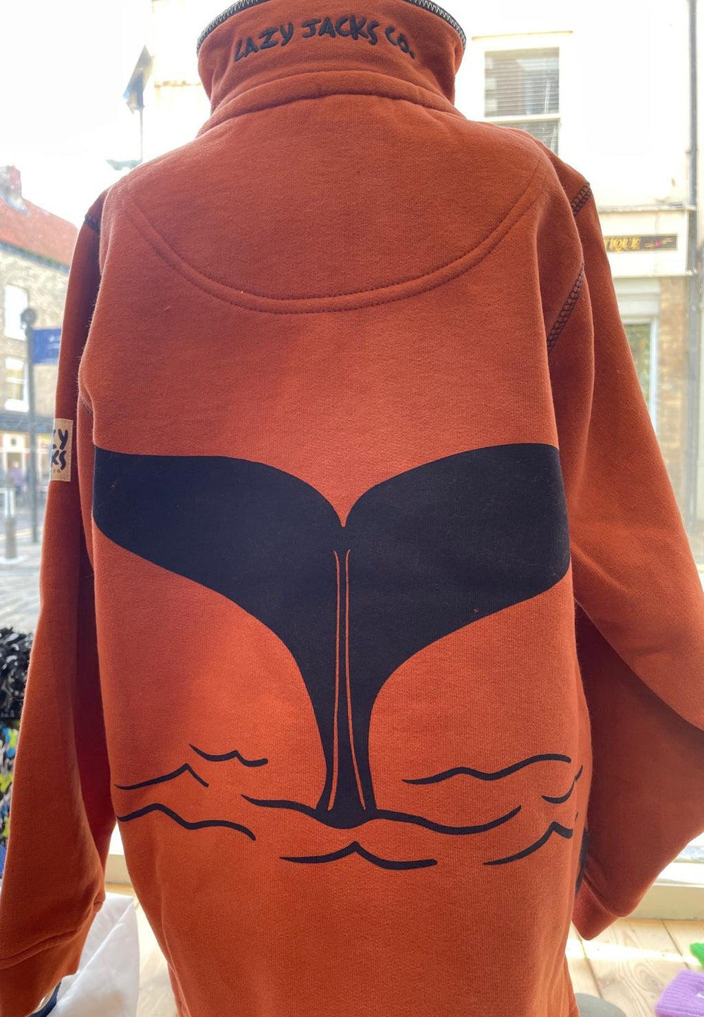 Kid’s Sweatshirt Lazy Jacks ‘Whale Tail’ 1/4 Zip - Saffron