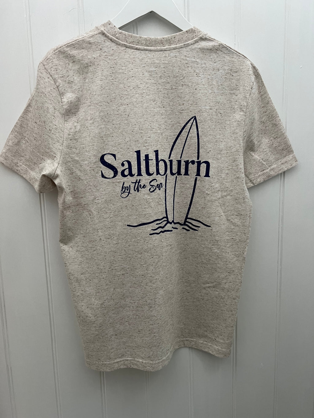 Unisex T Shirt ‘Saltburn Surfboard’ - Oatmeal