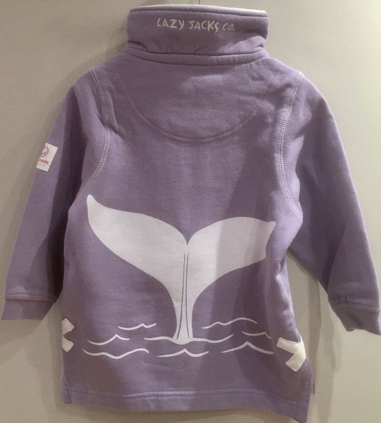 Kid’s Sweatshirt Lazy Jacks Age 1/2 ‘Whale Tail’ 1/4 Zip - (various colours)