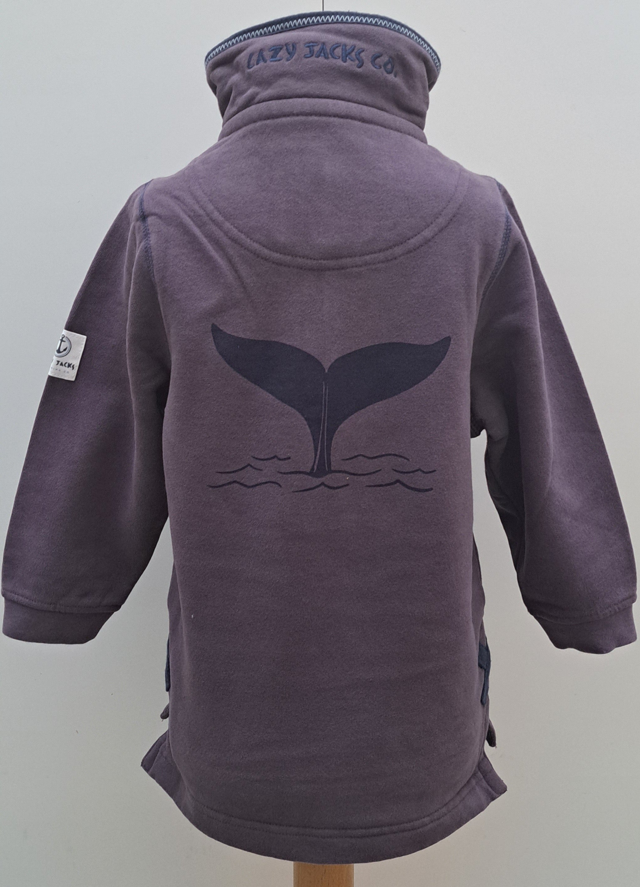 Kid’s Sweatshirt Lazy Jacks Age 1/2 ‘Whale Tail’ 1/4 Zip - (various colours)