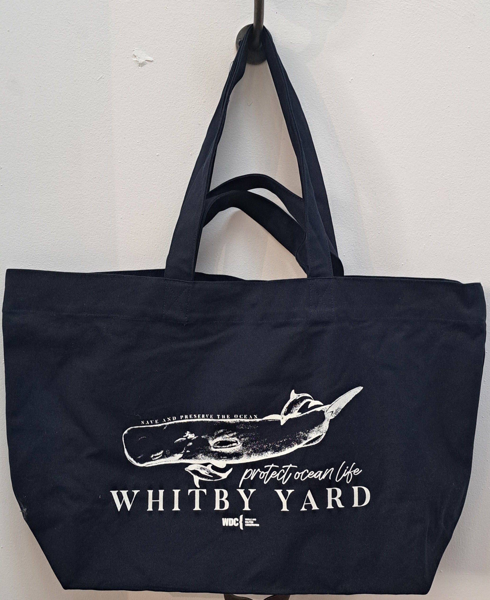 Whitby Yard ‘Whale & Dolphin Conservation’ Organic Cotton Shopping Bag Navy