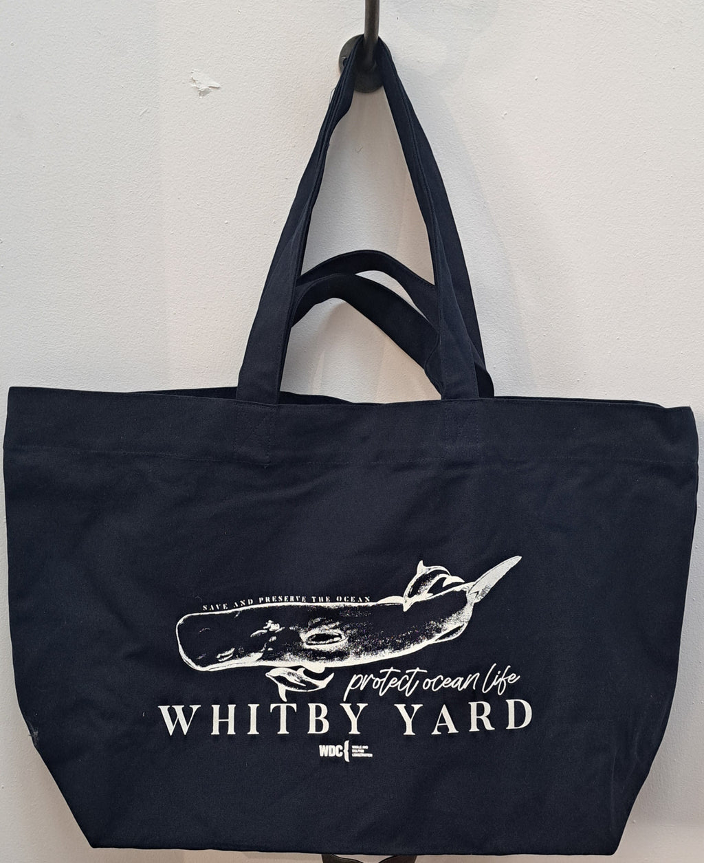 Whitby Yard ‘Whale & Dolphin Conservation’ Organic Cotton Shopping Bag Navy