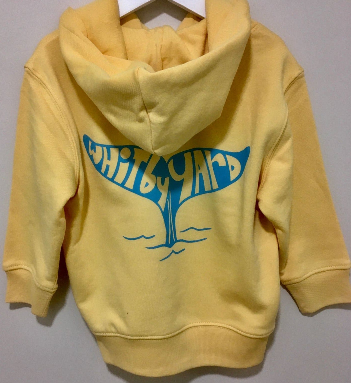 Children’s Hoodie ‘Whitby Yard Whale Tail’ - Viva Yellow