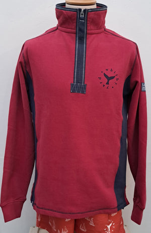 Men’s Sweatshirt Lazy Jacks ‘Saltburn Surfboard’ 1/4 Zip - Rouge
