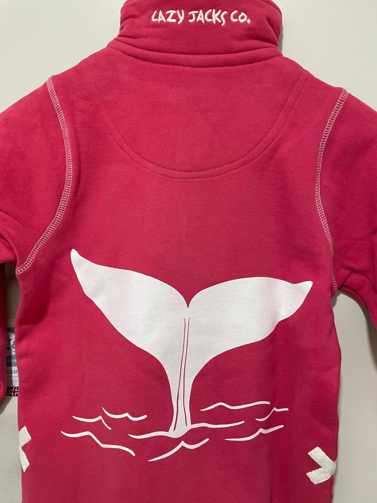 Kid’s Sweatshirt Lazy Jacks ‘Whale Tail’ 1/4 Zip - Cherry