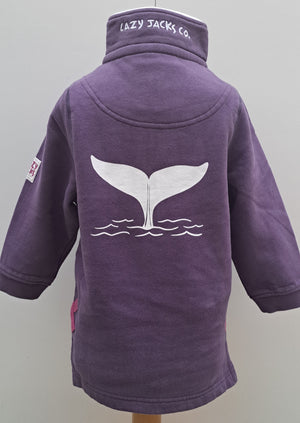 Kid’s Sweatshirt Lazy Jacks Age 1/2 ‘Whale Tail’ 1/4 Zip - (various colours)
