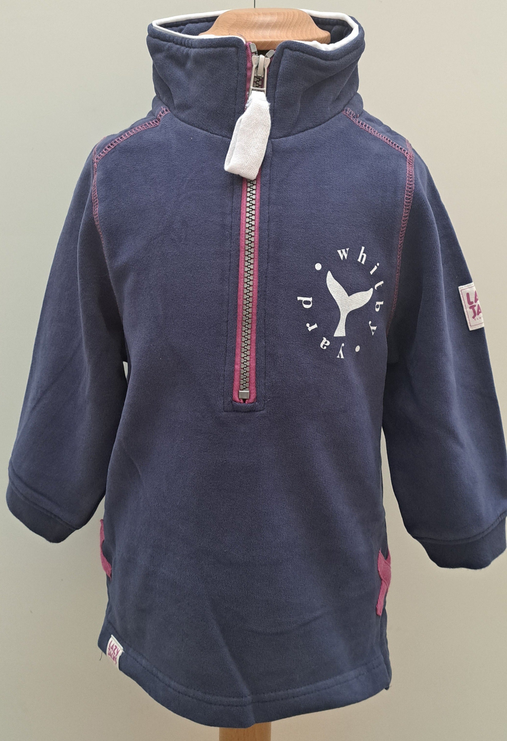 Kid’s Sweatshirt Lazy Jacks Age 1/2 ‘Whale Tail’ 1/4 Zip - (various colours)