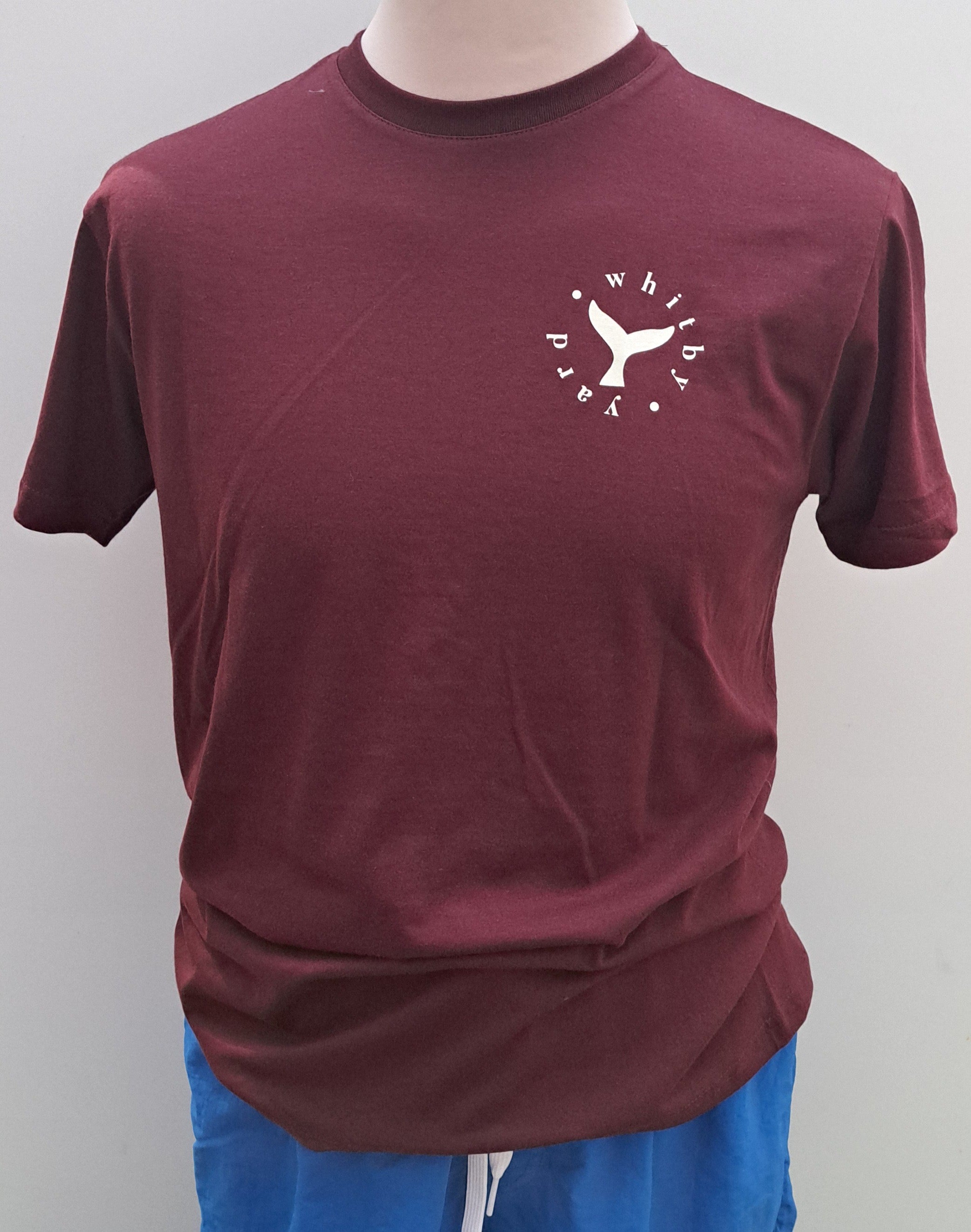 Unisex T Shirt ‘Saltburn Fin’ - Burgundy