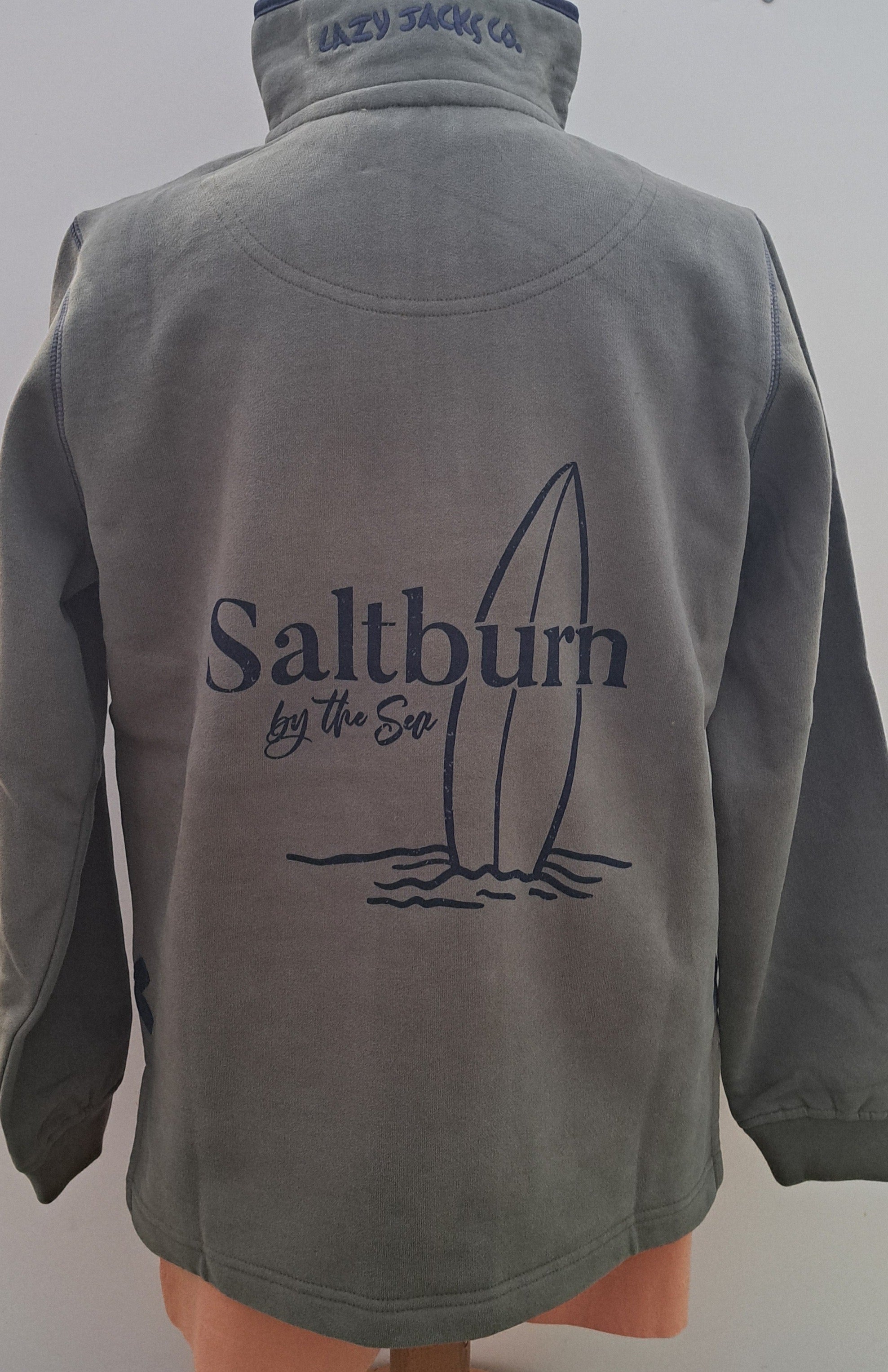 Women’s Sweatshirt Lazy Jacks ‘Saltburn Surfboard’ 1/4 Zip - Khaki