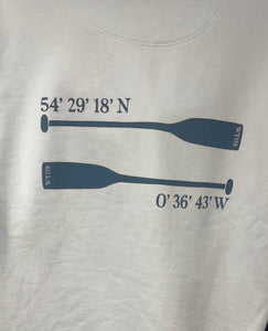 Unisex Hoodie ‘Oars with Coordinates’ - Blue Ice
