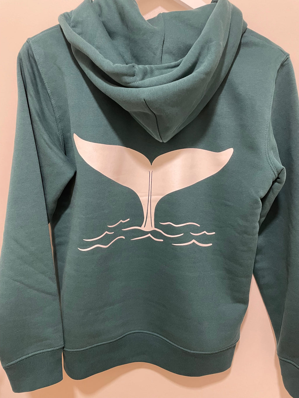 Unisex Whale Tail Pullover Hoodie in Glazed Green