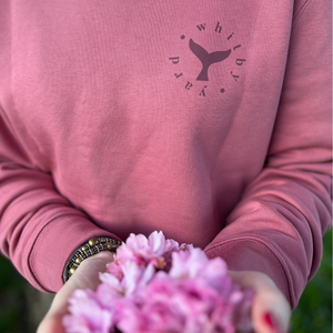 Unisex Organic cotton Sweatshirt with 'Saltburn Surfboard' in Rose