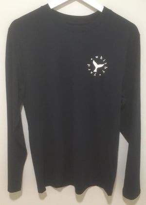 Unisex long sleeve ‘Rowing Whale’ design T shirt in navy