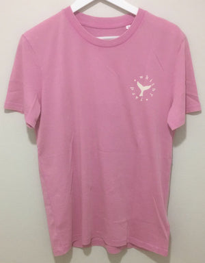 Unisex Ombre Whale Tail T shirt in Bubble Pink