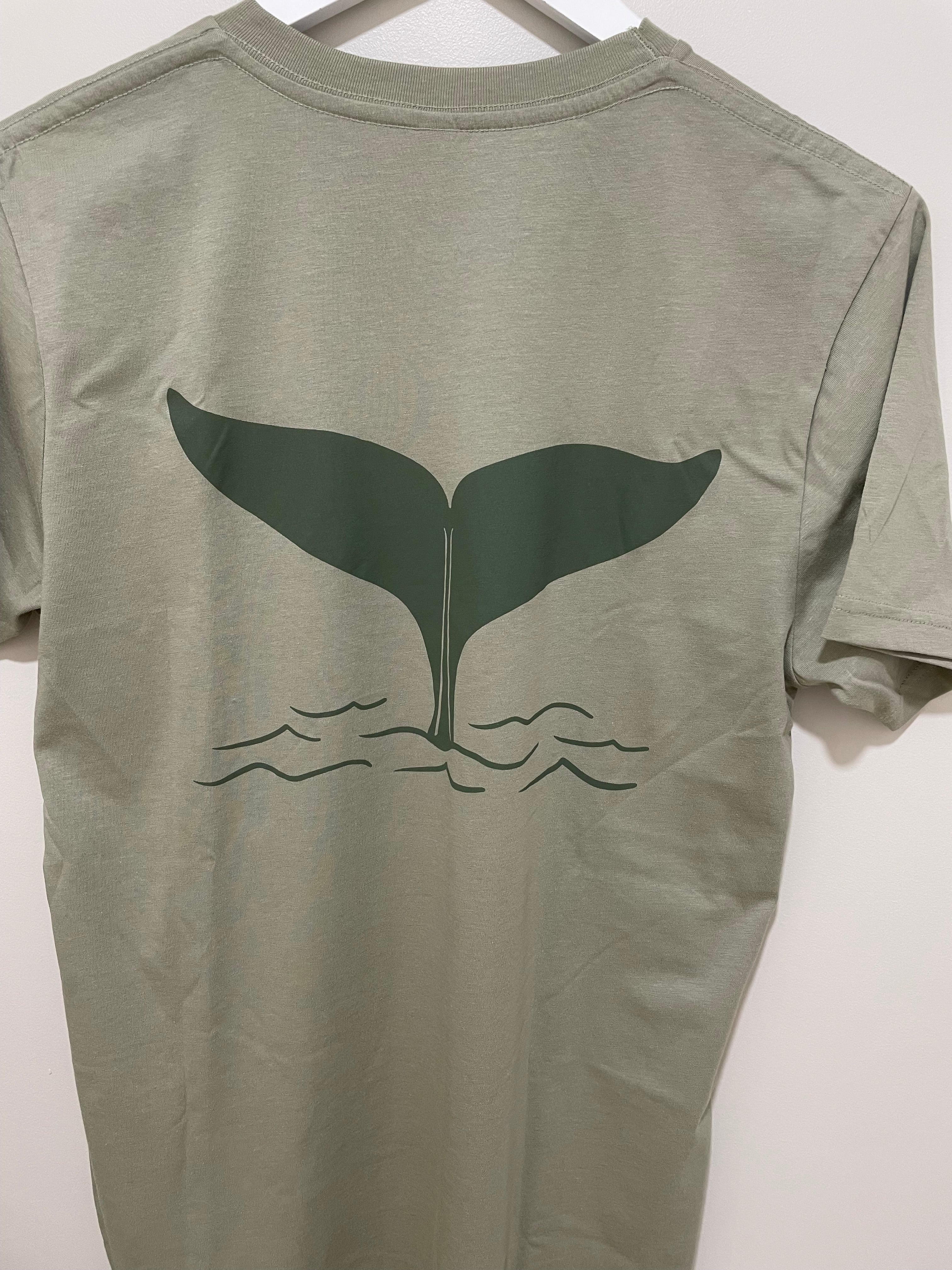 Unisex Whale tail T shirt in Pistachio