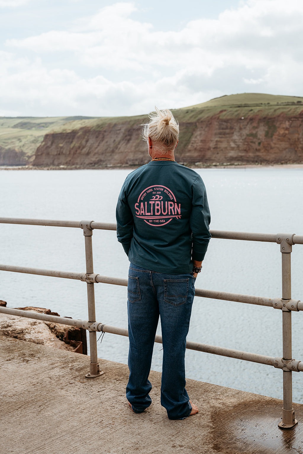 Unisex Long Sleeve T Shirt ‘Saltburn Circle’ - Stargazer
