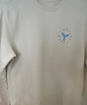 Unisex Whale tail Sweatshirt in Vintage White