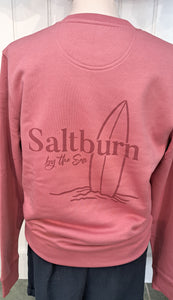 Unisex Organic cotton Sweatshirt with 'Saltburn Surfboard' in Rose