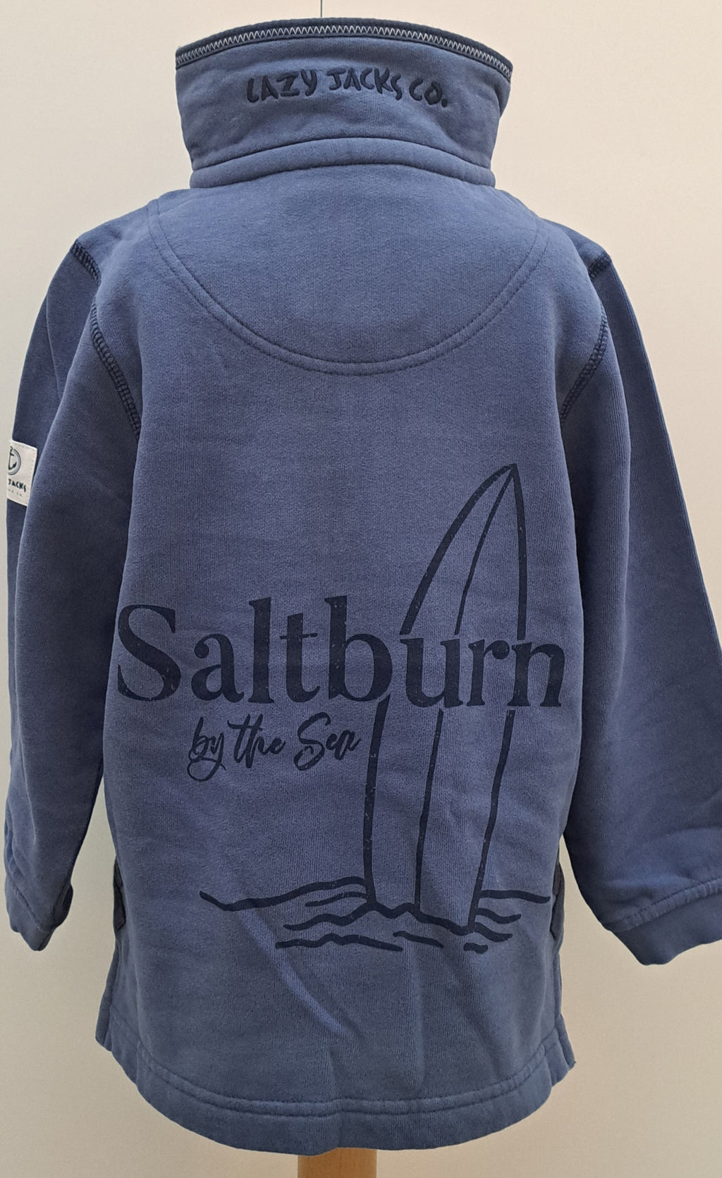 Kids Lazy Jacks  1/4 Zip Sweat shirt in Denim - 'Saltburn Surfboard’