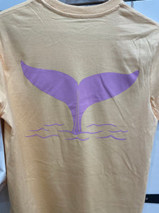 Unisex Whale tail T shirt in Apricot