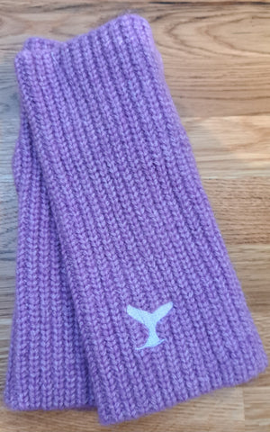 Wrist Warmers with Whale Tail Embroidery