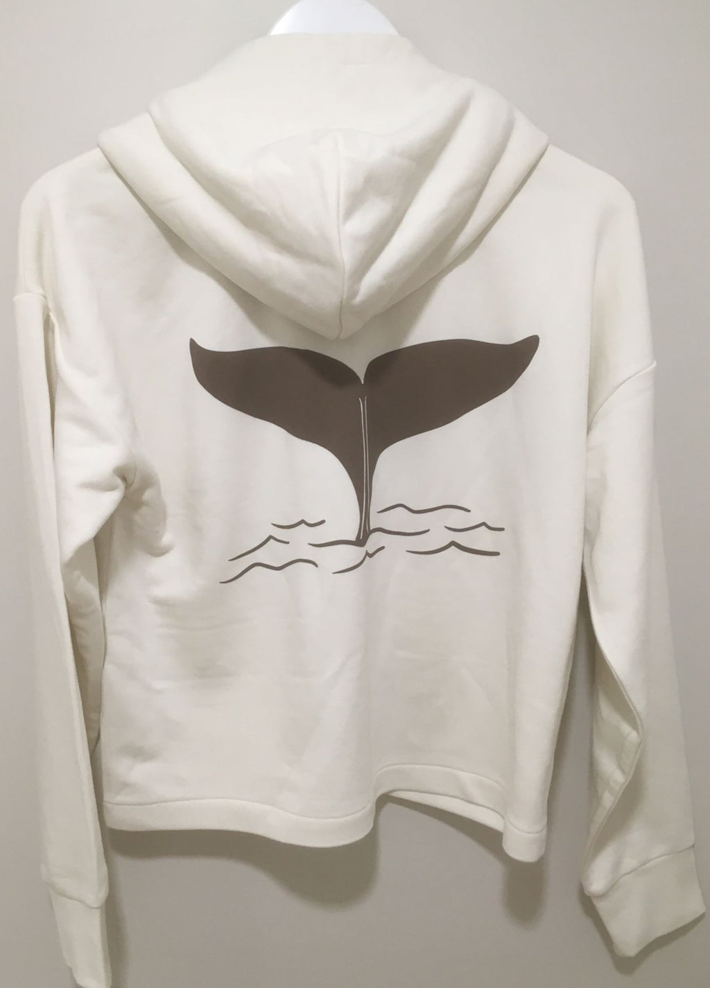 Women’s ‘Whale Tail’ Full Zip Hoodie - Cream