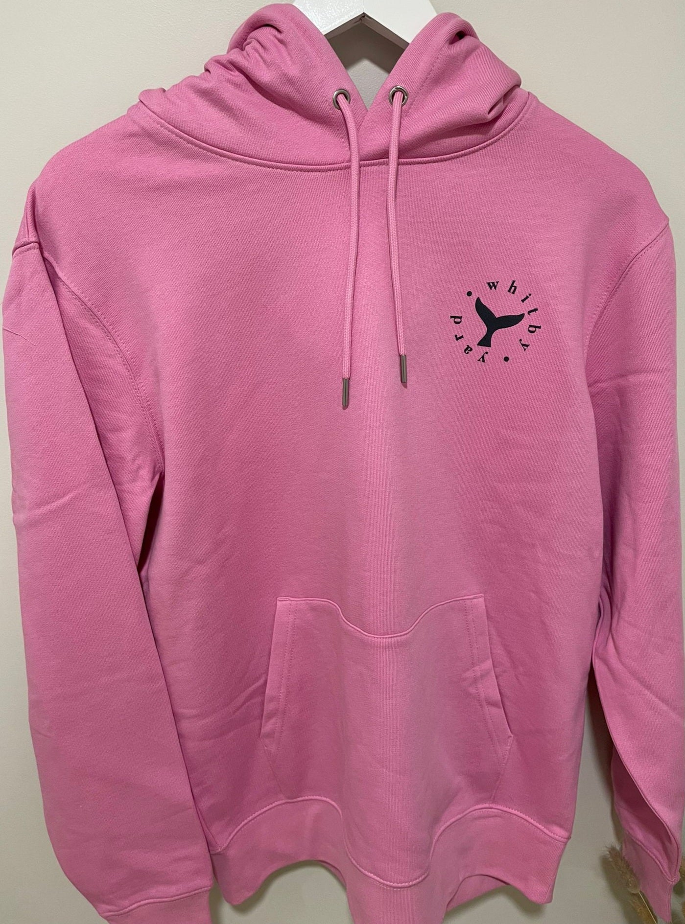 Unisex Whale Tail Pullover Hoodie in Bubble Pink