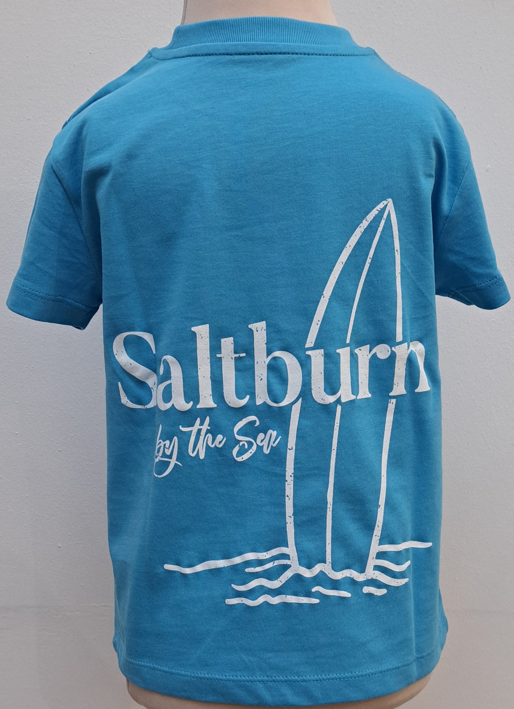 Childrens Saltburn Surfboard T Shirt in Aqua