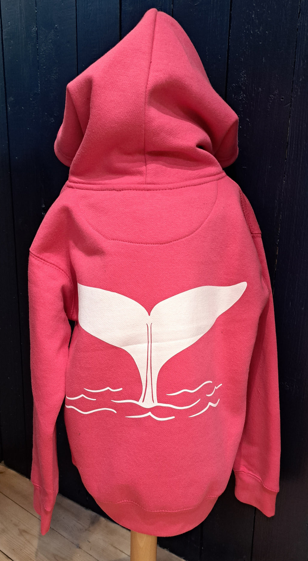 Childrens Whale Tail Pullover Hoodie in Pink