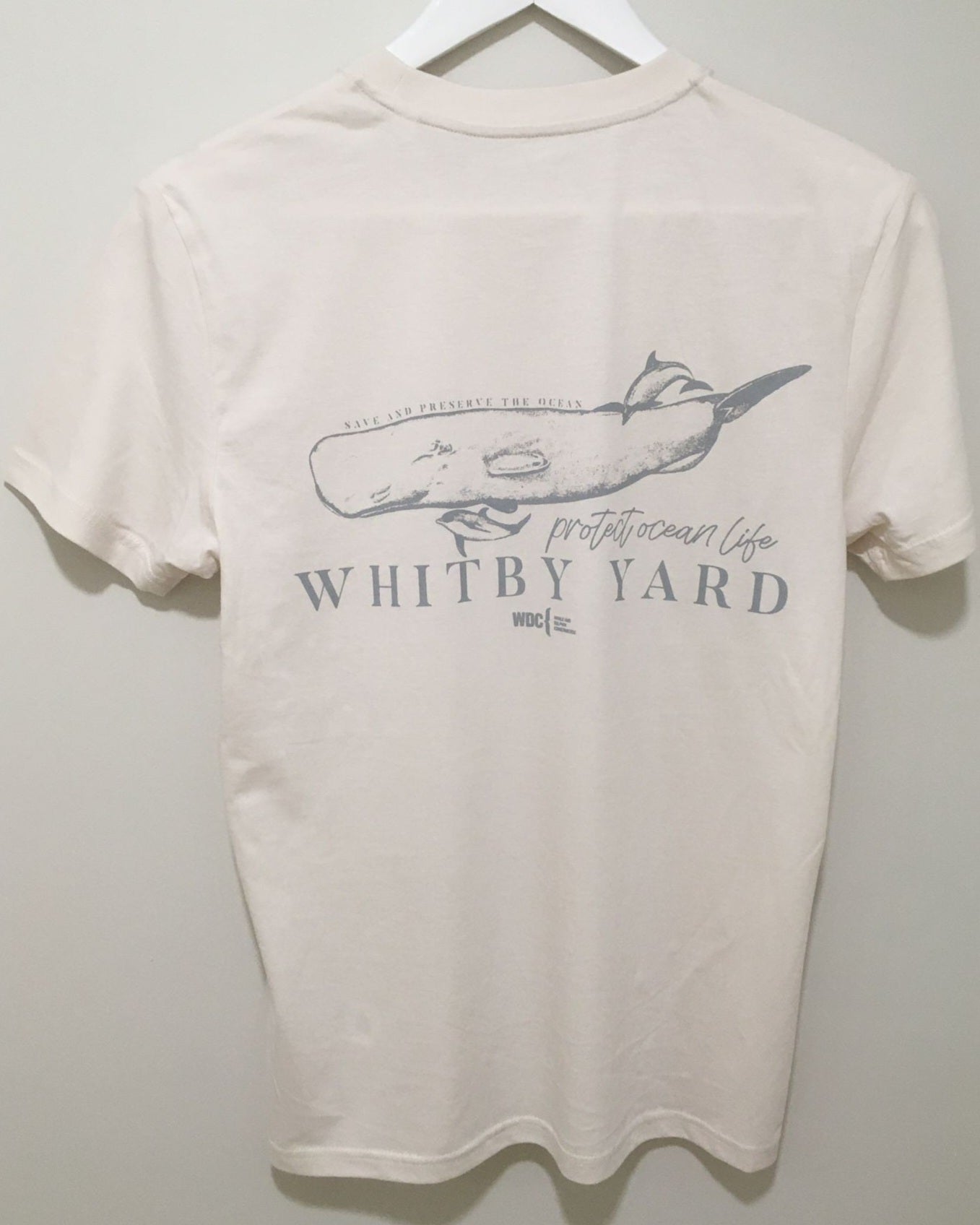 Unisex 'Whale & Dolphin Conservation’ T shirt in Cream
