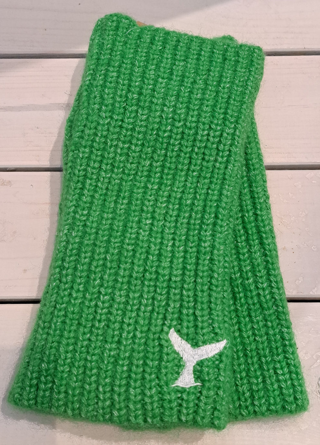 Wrist Warmers with Whale Tail Embroidery
