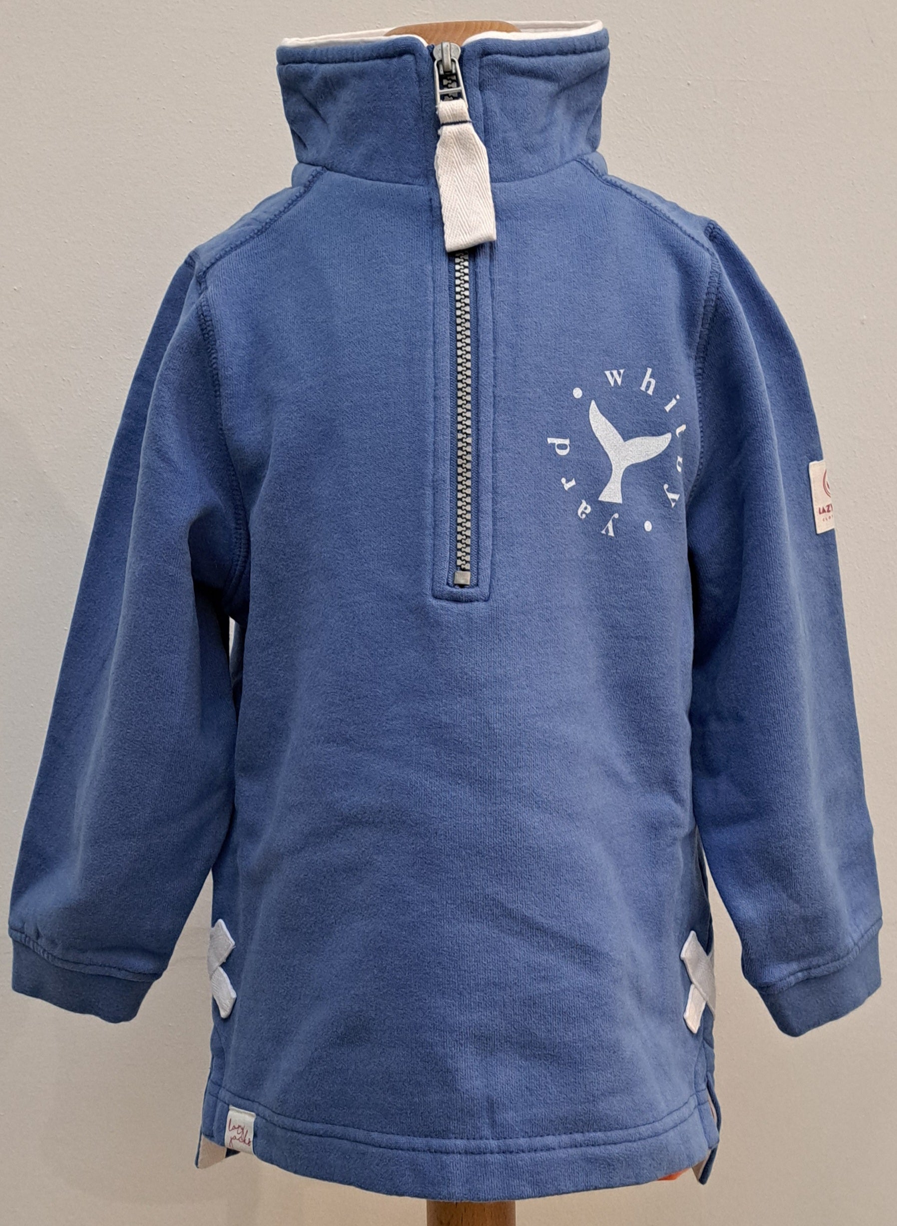 Kids Lazy Jacks  1/4 Zip Sweat shirt in Sapphire - 'Saltburn Surfboard’