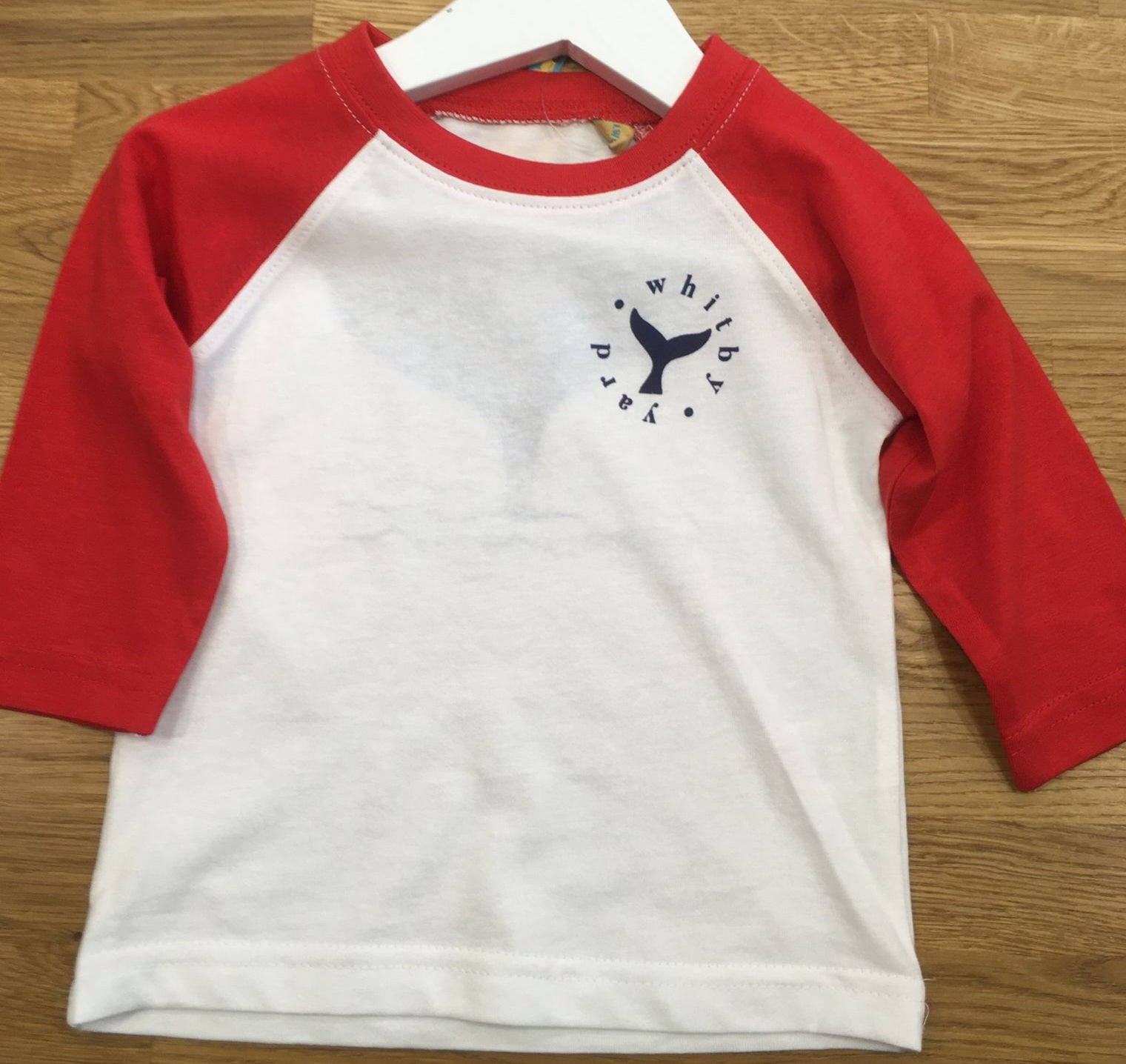 Baby Whale Tail T shirt - White & Red