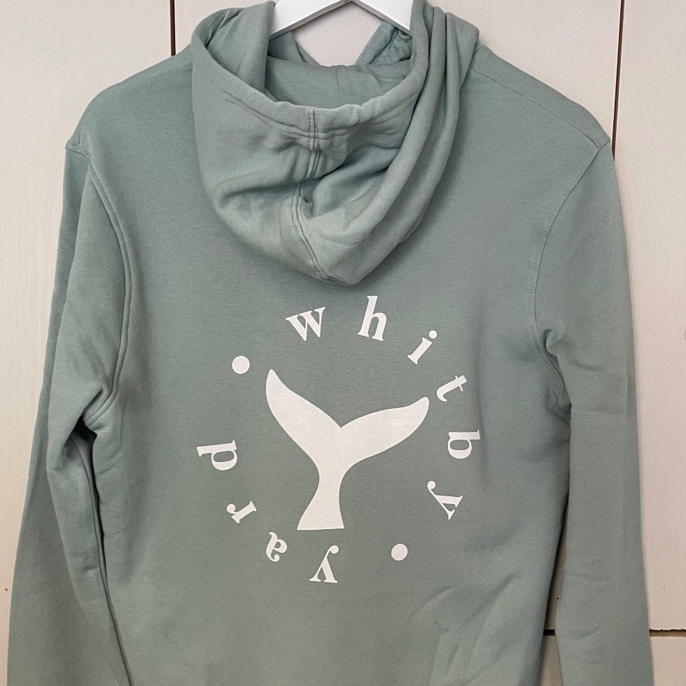 Unisex Whale Tail Logo Pullover Hoodie in Slate green