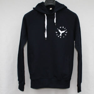 Unisex Whale Tail Pullover Hoodie in Navy