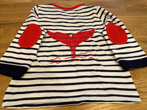 Baby Stripe Whale Tail T shirt - Navy