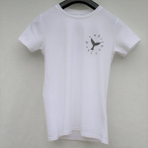 Unisex Whale tail T shirt in White