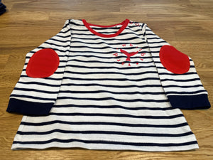 Baby Stripe Whale Tail T shirt - Navy